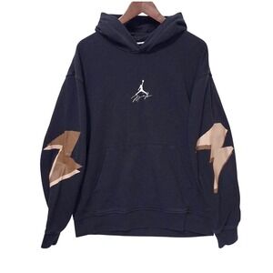 Nike Jordan Essentials Graphic Lightning Fleece Pullover Hoodie‎ Sz L Sweatshirt